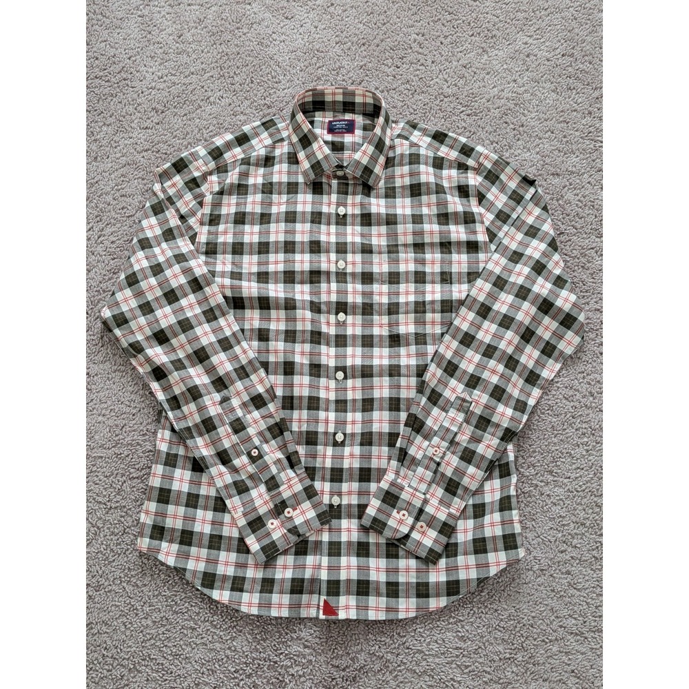 UNTUCKit Harwin Button Down Shirt Olive Multi Plaid Men Medium Wrinkle Free NWOT